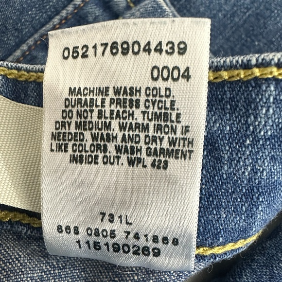 Vintage Levis Low Stretch 519 Blue Flare Jeans Size 1 Juniors Short Y2K - Picture 12 of 14